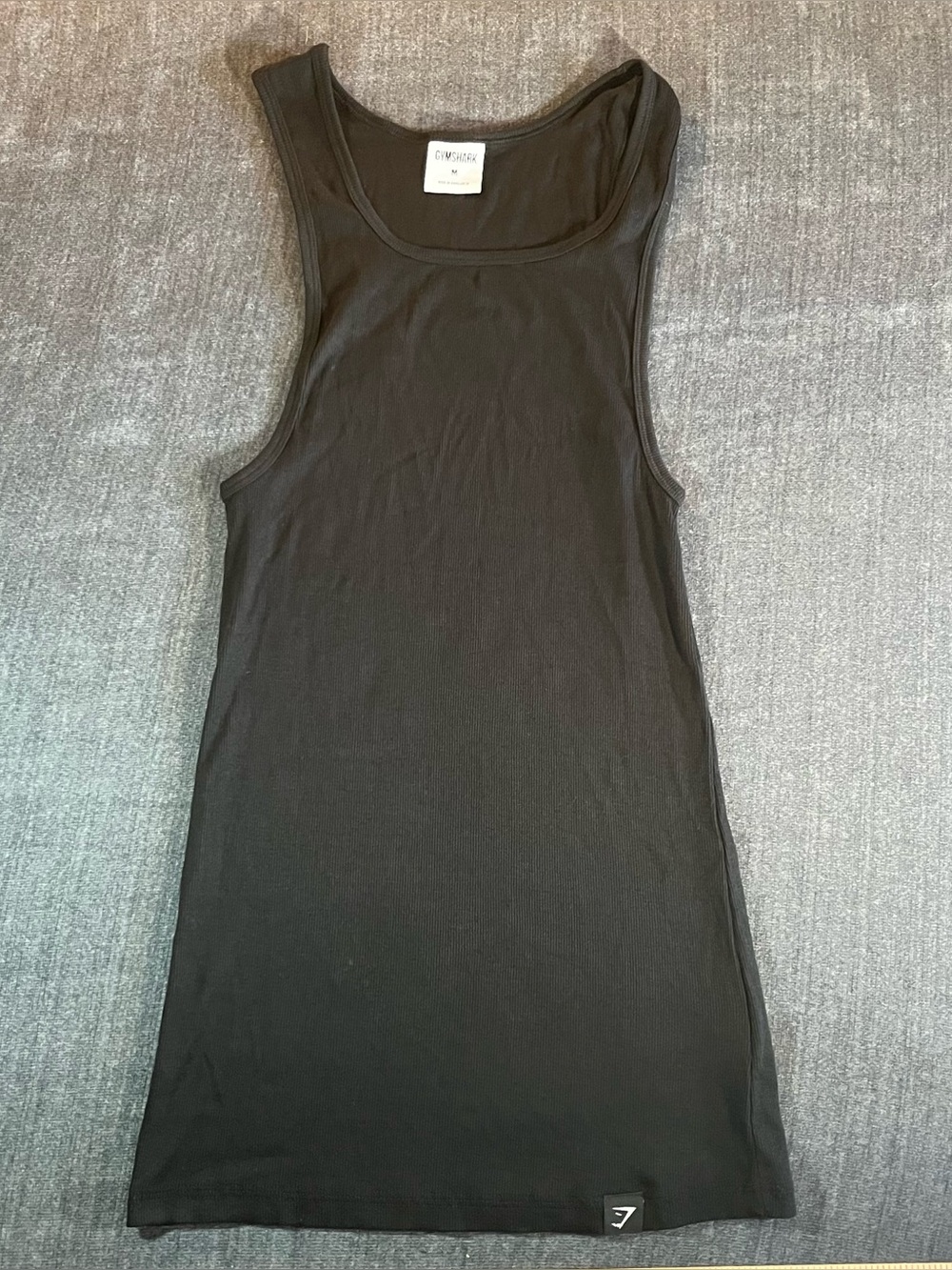 Gymshark Black Ribbed Tank Top size Medium